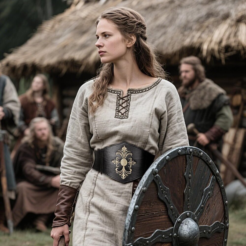 Women Viking Corset Belt Renaissance Cinch Belt Halloween Medieval Pirate Black - Picture 5 of 8